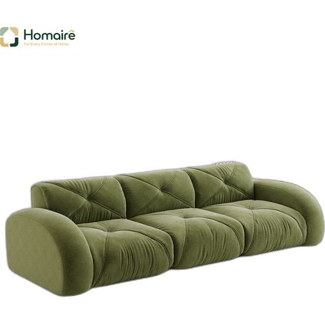 Canapé en chenille vert 281 x 95 x 76 cm HOMAIRE (1/5)