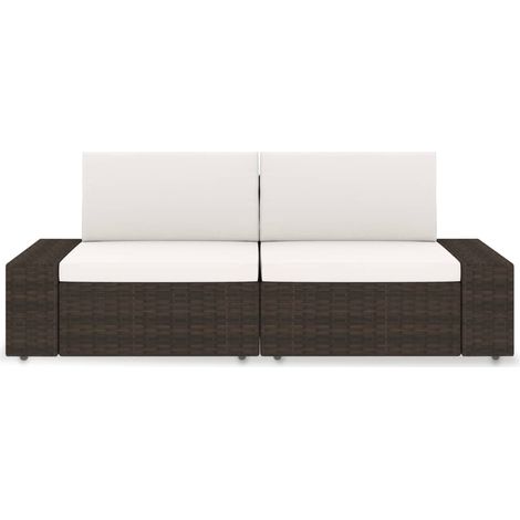 Maison Exclusive - Modulares 2-Sitzer-Sofa Poly Rattan Braun (1/5)