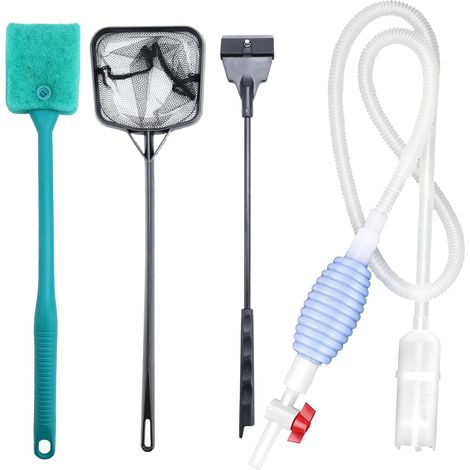 Aspirateur mulm aquarium pompe manuelle taupe gravier kit de nettoyage aspirateur changement d'eau aspirateur nettoyage sol aspirateur accessoires de nettoyage du sol comprend un détergent d'algues (1/5)