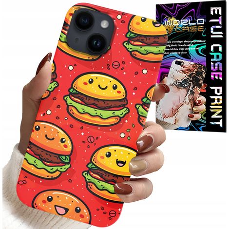 Cover per iPhone 14 Plus - simpatici hamburger sorridenti (1/5)