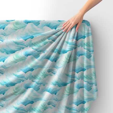 Tissu velours royal polyester à coudre – Motif vagues – RDX2859 (1/4)