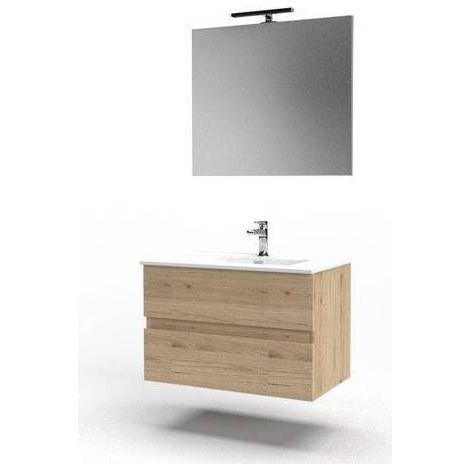 MEUBLE DE SALLE DE BAIN SUSPENDU MODÈLE STILE L. 80 CM Dimensions : Blanc brillant