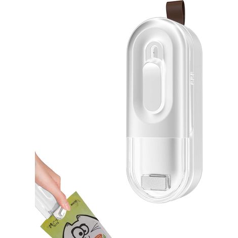 Mini scelleuse 2 en 1 (blanche), scelleuse de sacs plastiques portable (1/5)