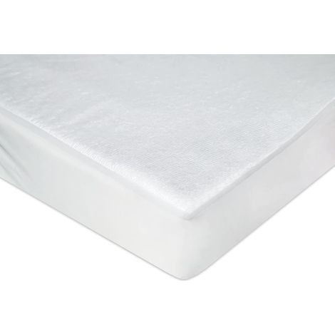 Protège-matelas 100 % imperméable pour berceau - 145 g/m², tissu éponge doux, silencieux et respirant (83-85 x 50-51 cm) - Blanc (1/5)