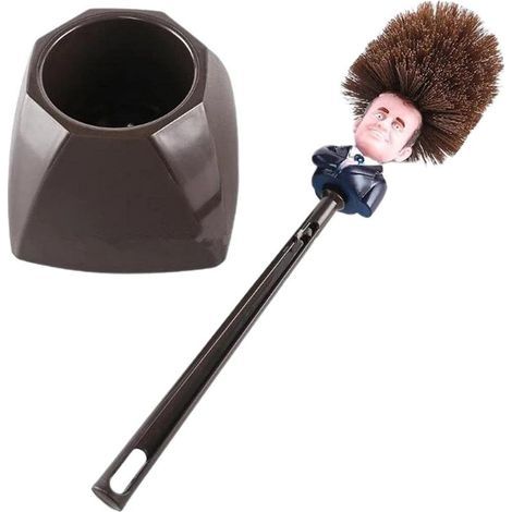 Brosse De Toilette Macron, Balai Toilette WC Macron, Brosse De Toilette Emmanuel Macron, Brosse Toilettes WC Drôle, Brosse De Toilette avec Socle De Rangement pour Nettoyer Facilement Toilettes