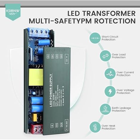 Transformateur 220V 12V Alimentation 100W LED Driver, AC 220V à DC 12V 8,33A 100W Ultra Transfo Alimentation à Découpag Adaptateur à Tension Constante Basse Tension pour Ruban LED (1/4)