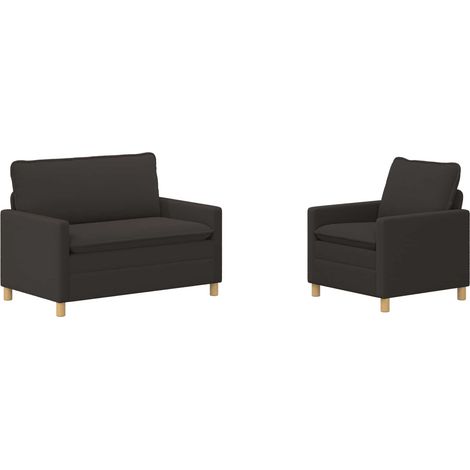 Set di divani 2 pz Grigio Scuro Tessuto vidaXL (1/5)