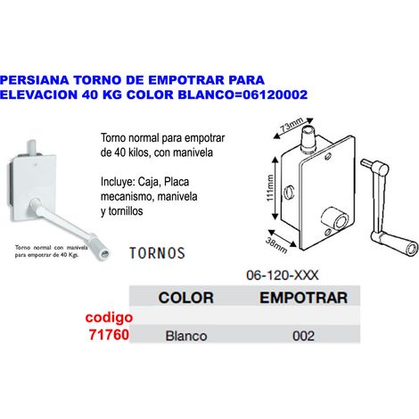 Tenda da incasso per sollevamento 40 kg bianca