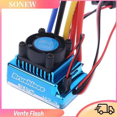 Contrôleur De Vitesse Sans Balais - ESC 120A - Pour Voiture Sur Chenilles 1/8 1/10 1/12 - 5 V 3 A BEC - 16 x 6 x 5 cm - 1 Pièce (1/5)