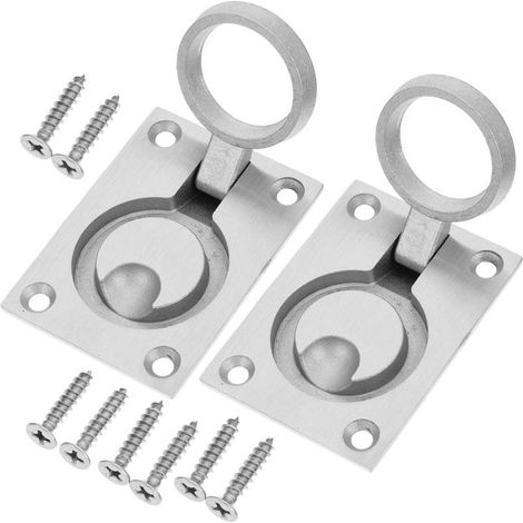 Kit de 2 pièces comprenant une poignée et un loquet en acier inoxydable marin pour tiroirs trappes (1/5)