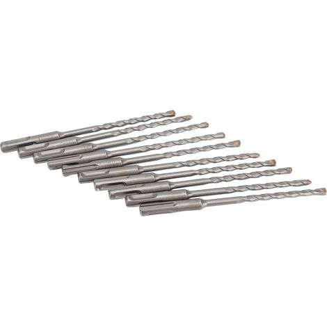 Forets Marteau Perforateur 10 Pièces Carbure Spirale 2 Goujures pour Brique Pierre Béton (1/5)