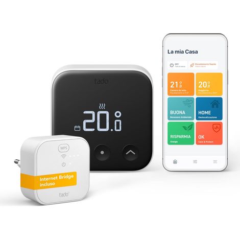 tado° termostato intelligente X – Starter Kit, termostato ambiente cablato e Bridge X, controllo del riscaldamento tramite app e smart speaker (Alexa, Siri, Google), non compatibile con tado° V3+ (1/5)
