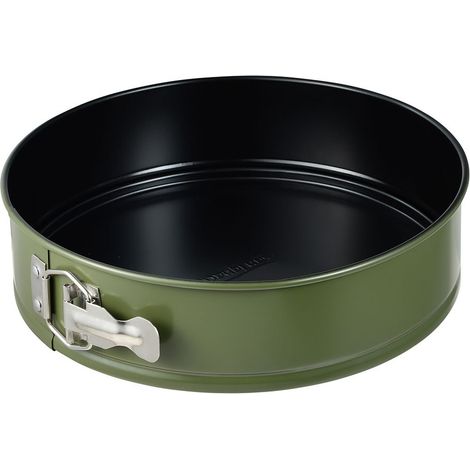 Molde redondo desmontable de acero al carbono, para horno, experto, verde oliva, ø26 x 6,8 cm
