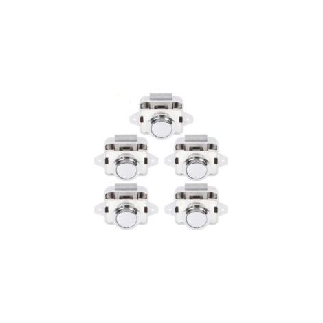 Bouton Poussoir Camping Car - Serrure Loquet Porte Fermeture Placard Bouton pour RV caravane de moteur 5 pièces Argent - Crezuo (1/4)