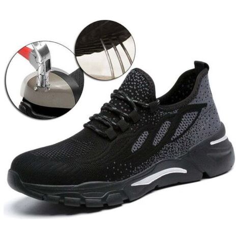Chaussures de Sécurité Pour Hommes,Chaussures de Travail Légères Pour Femmes Chaussures de travail EU 46 Respirantes Anti Ecrasement (1/4)