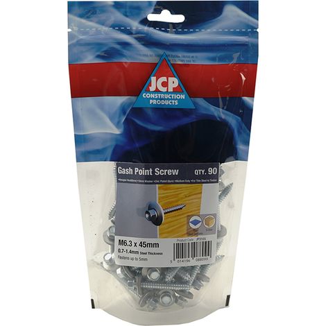 Jcp Fixings Metalfix Gash Point Screws 16mm Washer BZP - 450 (1/2)