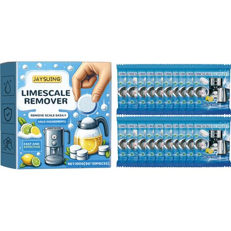 Comprimés effervescents détartrants multifonctionnels, comprimés effervescents détartrants pour bouilloires, comprimés détartrants (1/5)