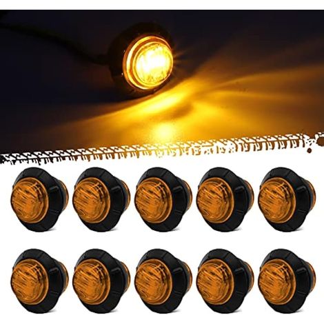 Biqing 10X Feux de Gabarit LED Feux Latéraux Eclairage,LED Côté Marqueur Feux Indicateurs De Position Ambre 12V/24V Étanche côté pour Camion Remorque Camion Bus Bateau (1/5)