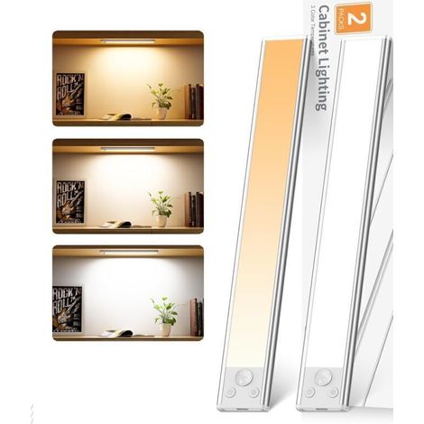 Illuminazione sottopensile per cucina, luce per armadio da 30 cm, striscia LED ricaricabile tramite USB con sensore di movimento, 3 modalità di illuminazione, per cucina, armadio, scale, specchio, par (1/4)