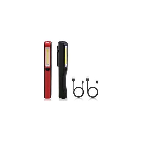 Lampe de Travail, Rechargeable COB Baladeuse LED Ultra Lumineuse avec Clip Magnétique, Lampe de poche USB, Camping Lampe,Lampe d'inspection pour Garage, Camping, d'Urgence, etc