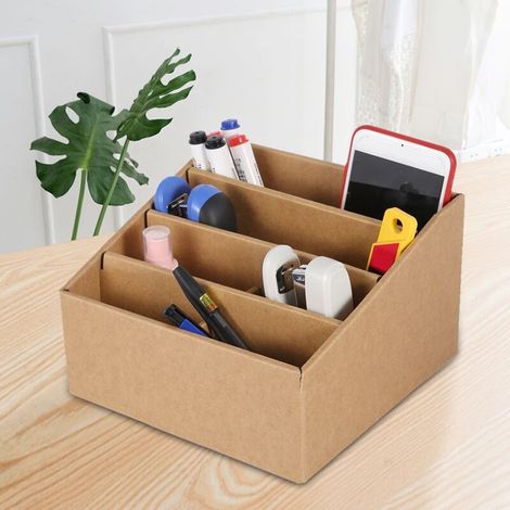 Boîte de Rangement Pliable en Carton à 8 Compartiments - JINFGERNE - Idéale pour Dossiers de Bureau, École et Maison, Design Pratique et Esthétique, Matériaux Durables (1/5)