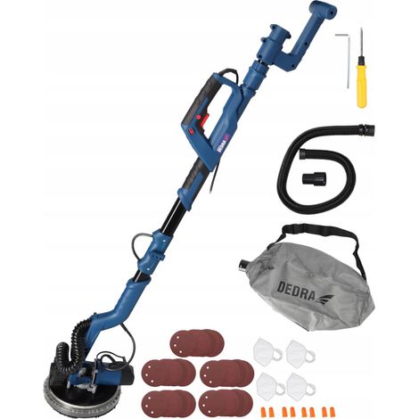 Ponceuse girafe télescopique à plâtre 750 W avec tête 225 mm et éclairage LED, ponceuse murale et plafond pour enduits et plaques de plâtre, rénovation intérieure (1/5)