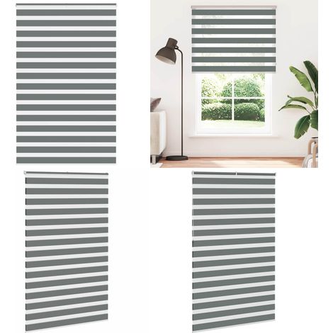 vidaXL Zebrarollo Dunkelgrau 150x230 cm Stoffbreite 145,9 cm Polyester (1/5)