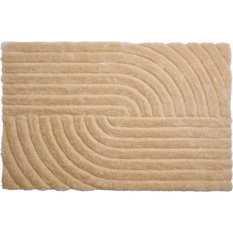 Tappeto shaggy a pelo lungo in rilievo - 160 x 230 cm - Beige scuro - MERISA (1/5)