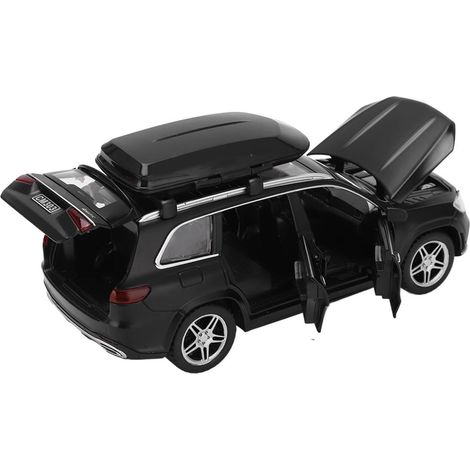 Voiture miniature 1/32 en alliage moulé sous pression, jouet électronique à friction avec sons et lumières, cadeau idéal pour les enfants (noir) (1/5)