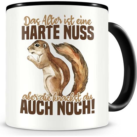 Tasse à café avec inscription en allemand « Alter ist eine Hard Noisette » - Cadeau pour les fans d'écureuils - 300 ml