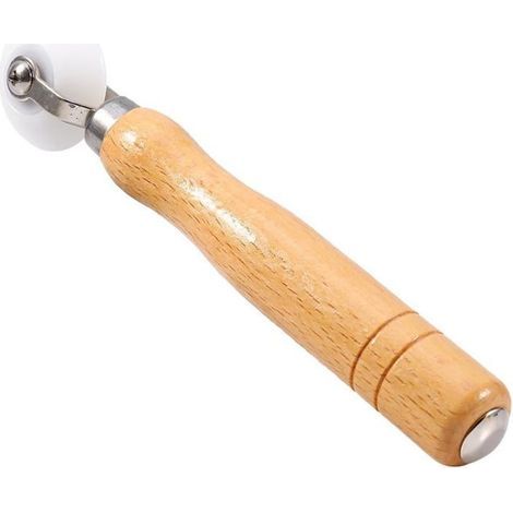 Rullo per cucire la carta da parati, adatto per angoli interni ed esterni, strumento manuale fai-da-te per la posa della carta da parati in casa, con manico in legno. (1/4)
