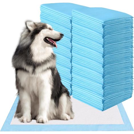 GOPLUS Lot de 150 Tapis éducateurs pour Chien Chiot 75x75CM,Tapis Hygiénique Absorbant Inférieure Imperméable,Anti-Fuite (1/5)