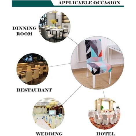 Fundas para sillas, 6 piezas, elásticas, extraíbles, lavables, fundas modernas para sillas de comedor, fundas deslizantes - Decoración para ramo de boda, hotel, restaurante (1/4)