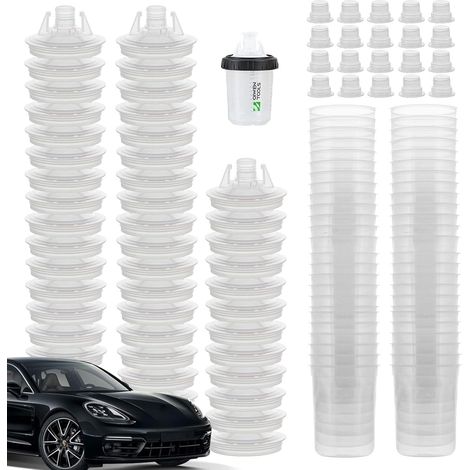 Gobelet de nettoyage pour pinceaux, bol mélangeur pour spray de peinture, kit de peinture de voiture avec graduation, outils de peinture, équipement avec pistolets pulvérisateurs (1/5)