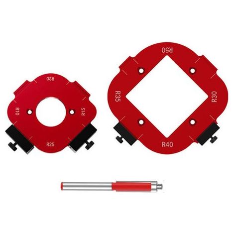 Gabarit de Fraise à Coins Arrondis, Alliage D'aluminium, R10 R15 R20 R25 R30 R35 R40 R50, Outil de Travail du Bois avec Positionnement Rapide de Haute Précision, pour Couper des (1/4)