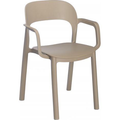 Fauteuil Ona garbar plastique beige - Lot de 4 (1/5)