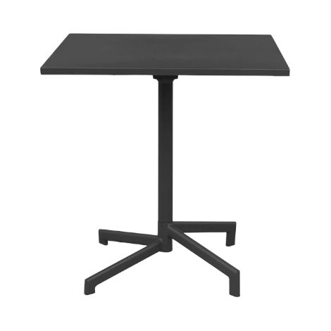Tavolo quadrato 70x70 cm chiudibile pieghevole da esterno giardino salvaspazio con struttura e piano in acciaio Freddy - Antracite (1/4)