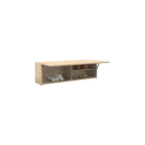 Les Tendances – Meuble de rangement salle de bain – Armoire murale chêne sonoma 100x25x30 cm – Bois d'ingénierie – Vérin à gaz silencieux