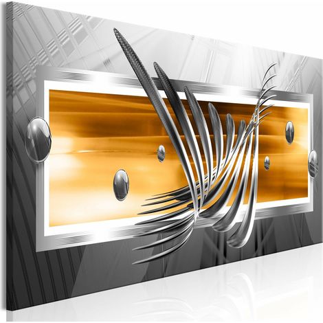 Tableau ailes d'argent étroites orange - 150 x 50 cm (1/4)