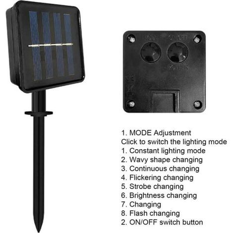 Guirlande Lumineuse Solaire à LED pour Noël - Lot de 8 Lampes Solaires en Forme de Canne à Sucre d'Orge - Rouge (1/4)