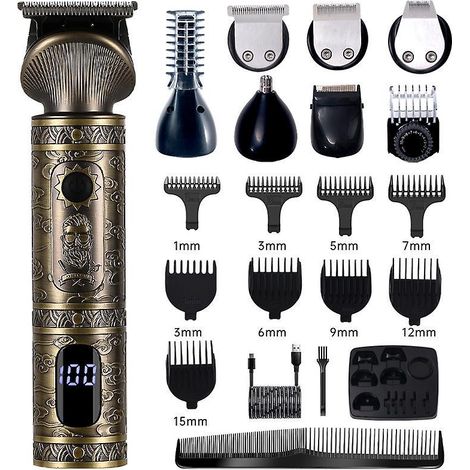 tondeuse Barbe Homme Tondeuse Cheveux Professionnelle Avec Lame En T De Coupe De Cheveux Chauve 0 Mm Rasoir Lectrique Tondeuse Corps Tondeuse De P (1/5)