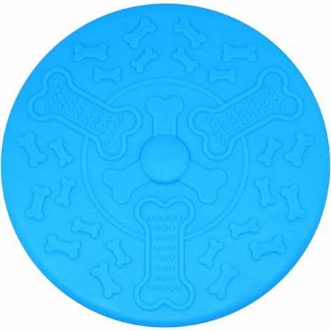 Chien Frisbees en Caoutchouc Souple Jouet pour Animaux de Compagnie Indestructible Flyer Flying Disc - Frisbees de Couleur vive pour Les Chiens à Voir Blue (1/5)