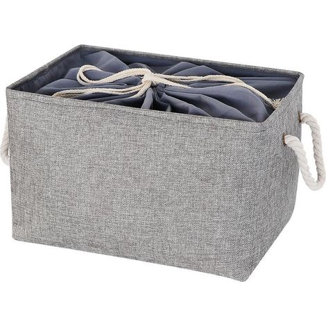 Panier de rangement pliable, bac, coffre de rangement pour vêtements, boîte à déchets tissée (1/5)