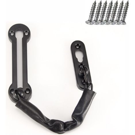 Chaîne de sécurité noire pour porte de porte, limiteur de chaîne de sécurité, limiteur de chaîne de porte - Chrome poli-AquaForge (1/5)