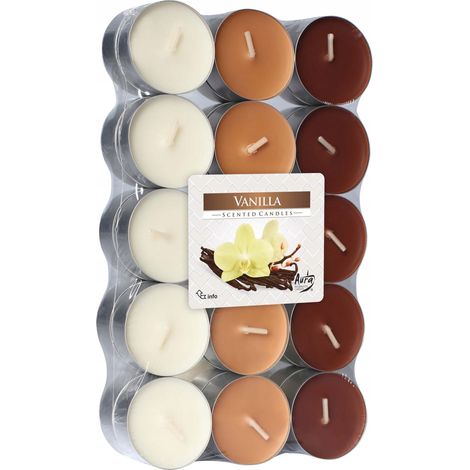Velas aromáticas Aura Candles, vainilla, 30 unidades. (1/5)