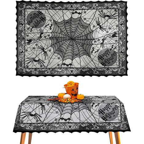 Halloween-Tischdecke, Tischdecke mit Spinnennetz-Motiv für Halloween-Partys, Spukhäuser und Gärten (1/5)