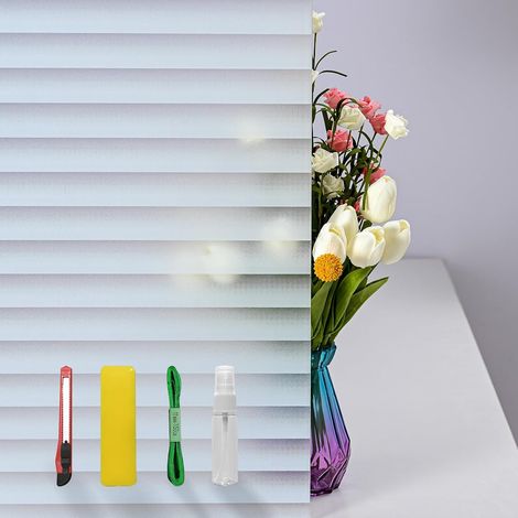 Lámina para ventanas con diseño de persiana, de adsorción estática para puertas de ducha de cristal y oficinas en casa (20x200cm) (1/5)