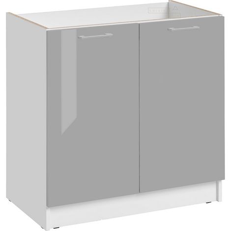 Mueble para fregadero Eco blanco brillo 2 puertas L 80 cm (1/5)