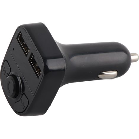 Chargeur téléphone voiture Bluetooth noir 12-24V transmetteur FM lecteur MP3 double USB (1/5)