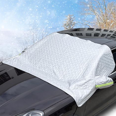 Scheibenabdeckung Winter, Frontscheibenabdeckung, Halbgarage Winter, Windschutzscheibe Abdeckung Hagelschutz Sonnenschutz Sommer UV Faltbare Auto Abdeckung SUV (1/5)